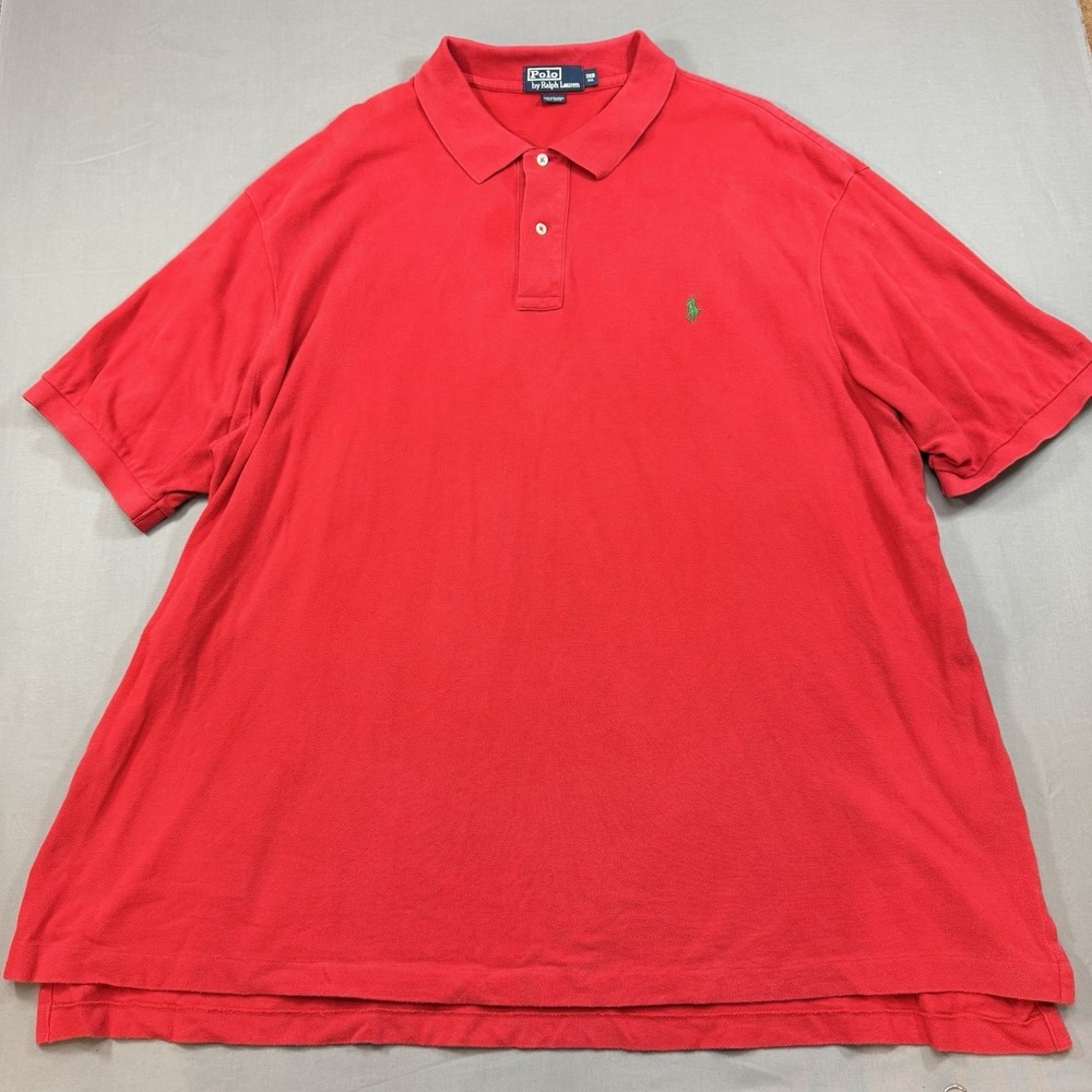 Polo By Ralph Lauren Red Short Sleeve Cotton Polo Men 3XB‎ Classic Big and Tall
